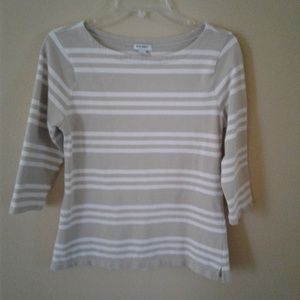 Old Navy Tan & White Stripped Shirt